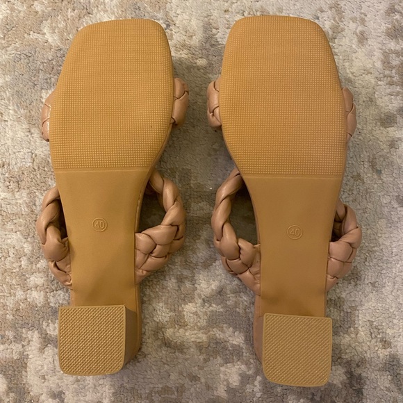 Apricot Braided Slip-On Sandal/Heels - Picture 12 of 14